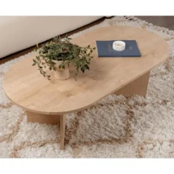 Calicosy - IRIS Ovale salontafel L119 cm - Eiken - 60x119x39,8 cm