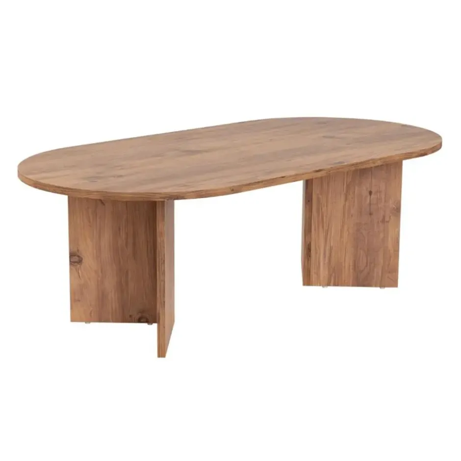 Calicosy - IRIS Ovale salontafel L119 cm - Dennen - 60x119x39,8 cm