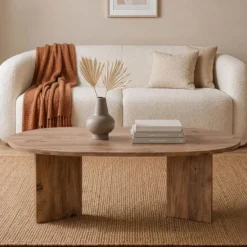 Calicosy - IRIS Ovale salontafel L119 cm - Dennen - 60x119x39,8 cm