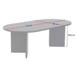 Calicosy - IRIS Ovale salontafel L119 cm - Dennen - 60x119x39,8 cm