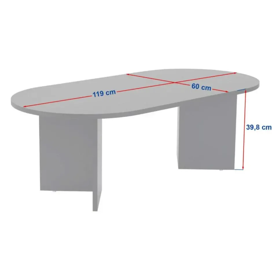 Calicosy - IRIS Ovale salontafel L119 cm - Dennen - 60x119x39,8 cm