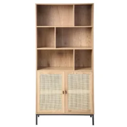 Calicosy - JAYA Boekenkast Woonkamer - Licht hout - 35x80x175 cm