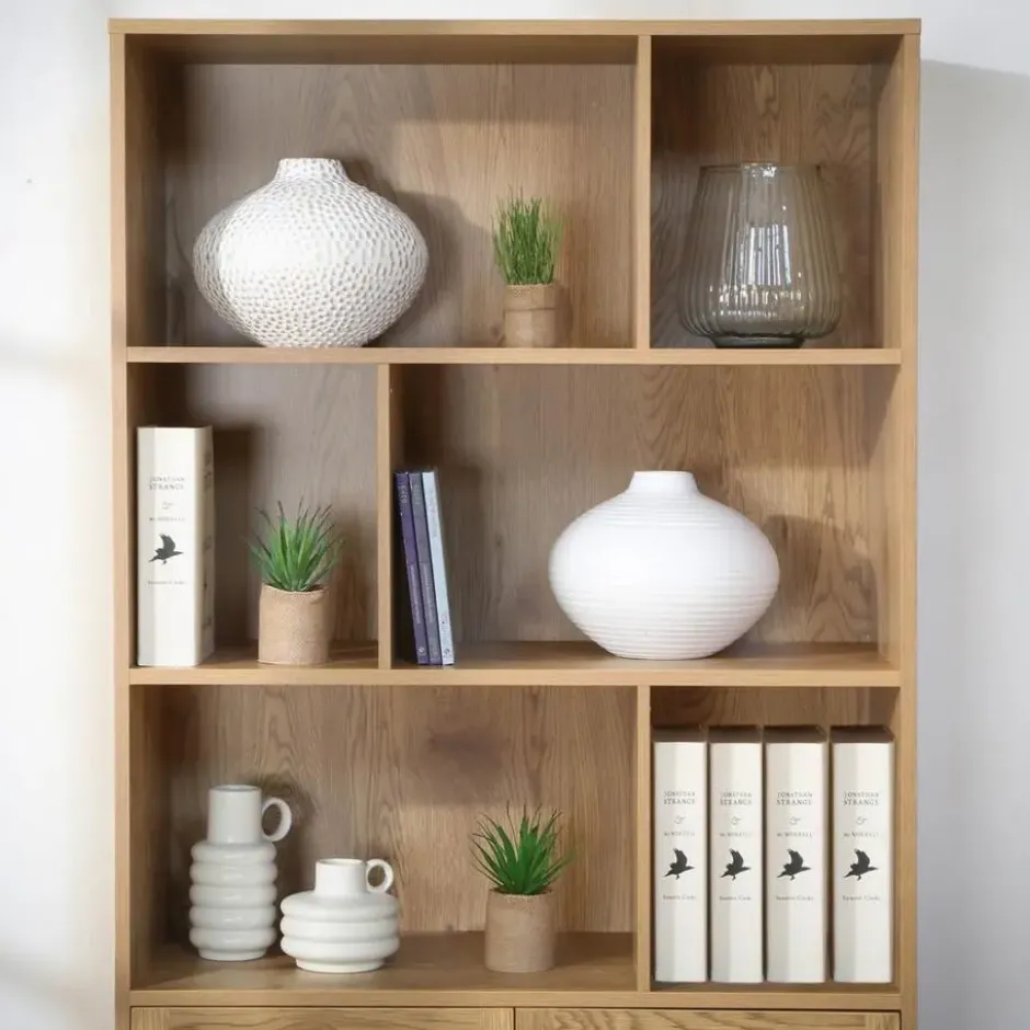 Calicosy - JAYA Boekenkast Woonkamer - Licht hout - 35x80x175 cm