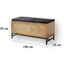 Calicosy - JAYA Schoenenbank - Licht hout - 38x100x47 cm