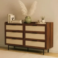 Calicosy - JETSON Commode 6 lades - Notenhout - 120x79x39,5 cm