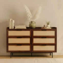 Calicosy - JETSON Commode 6 lades - Notenhout - 120x79x39,5 cm