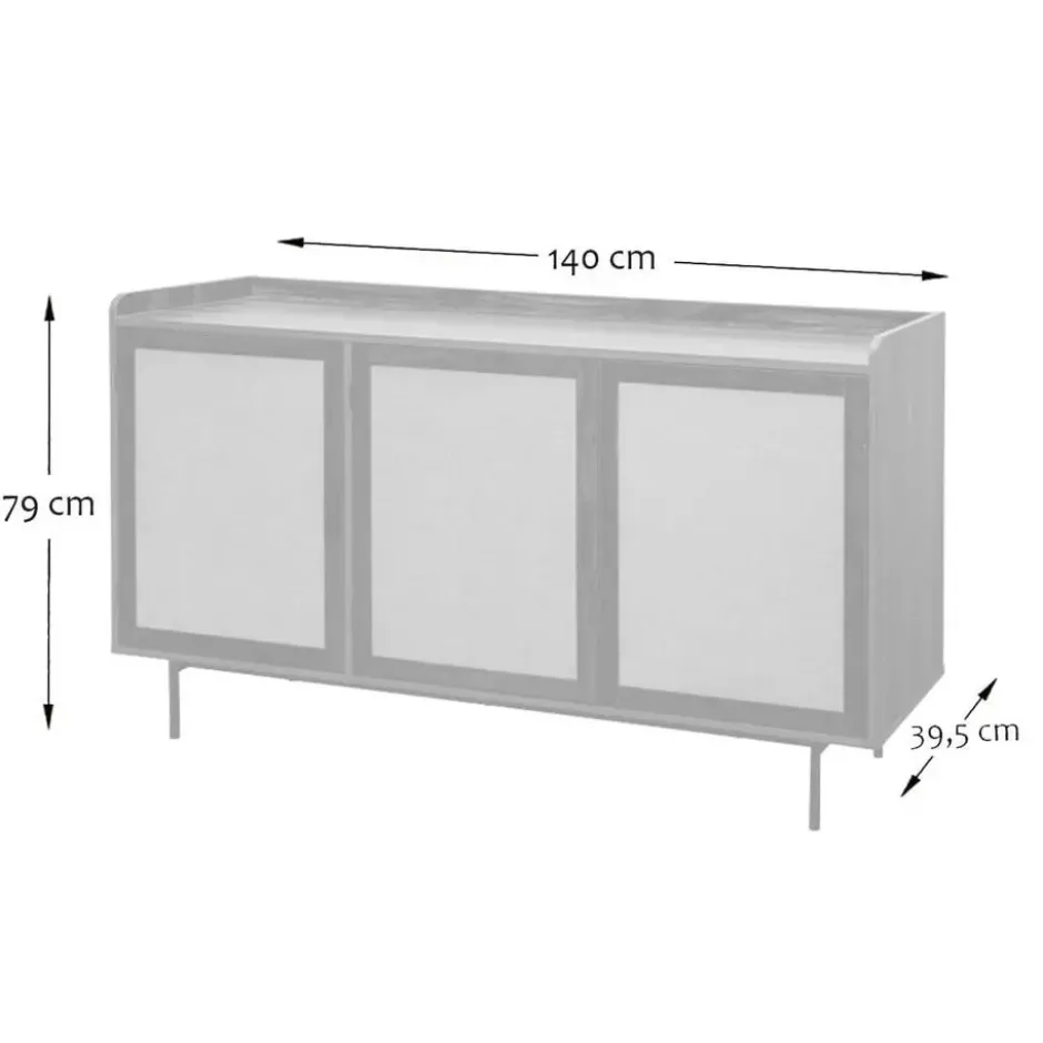 Calicosy - JETSON Dressoir - Donker hout - 39,5x140x79 cm