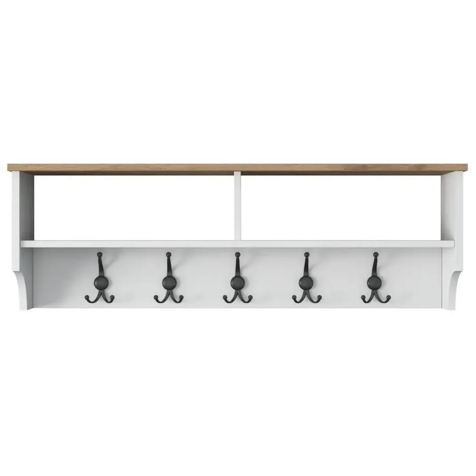 CALICOSY - Kapstok met 2 vakken en 5 haken BROOKE - 2,2x120x37,2 cm