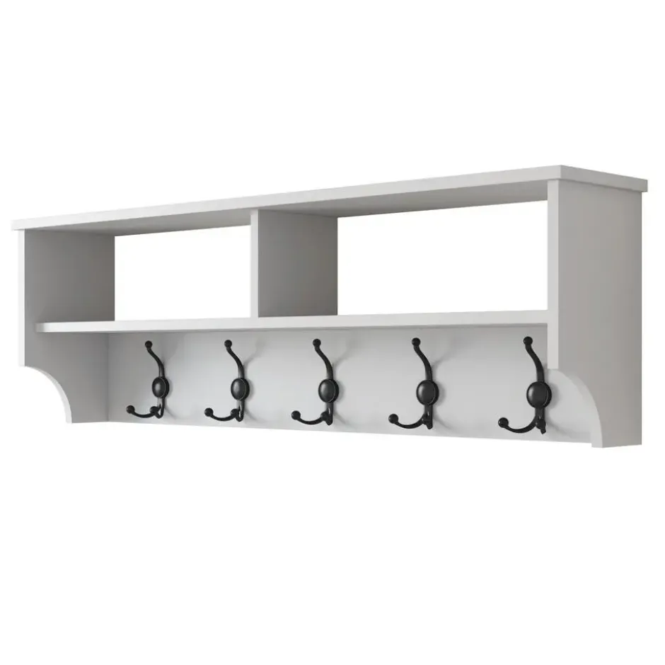 CALICOSY - Kapstok met 2 vakken en 5 haken BROOKE - 2,2x120x37,2 cm