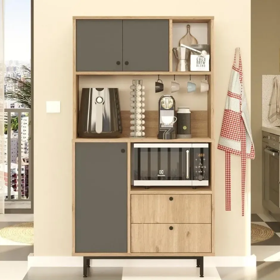 CALICOSY - Keukenkast met 2 lades ODE - 35,5x88x161,2 cm