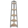 Calicosy - LEXIE Boekenkast 5 niveaus - Zwart - 36x36x180 cm