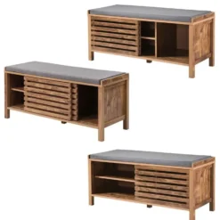 Calicosy - LIAM bank - Donker hout - Bruin - 112x43,5x51 cm