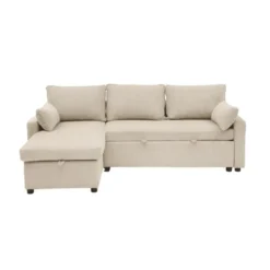 Calicosy - LOUISON 3-zits slaapbank - Beige - 219x147x84 cm