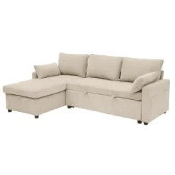 Calicosy - LOUISON 3-zits slaapbank - Beige - 219x147x84 cm