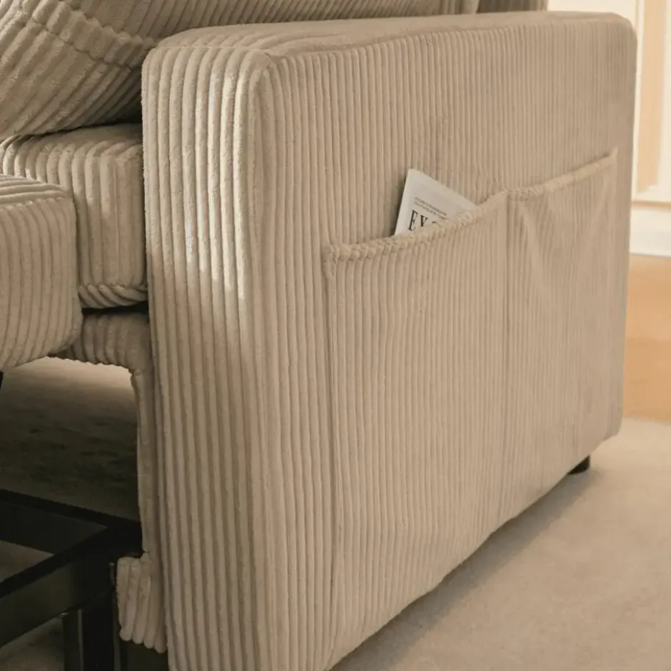 Calicosy - LOUISON 3-zits slaapbank - Beige - 219x147x84 cm