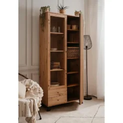 Calicosy - LUBLIN Servieskast - Licht hout - 40x92x198 cm