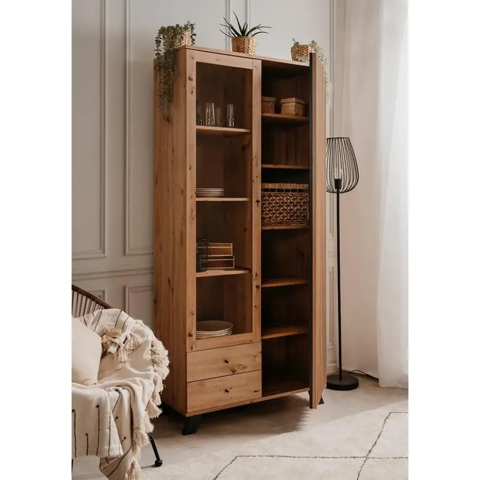 Calicosy - LUBLIN Servieskast - Licht hout - 40x92x198 cm