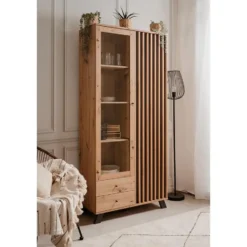 Calicosy - LUBLIN Servieskast - Licht hout - 40x92x198 cm