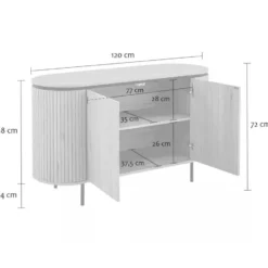 Calicosy - MALAGA Dressoir - Licht hout - 40x120x72 cm