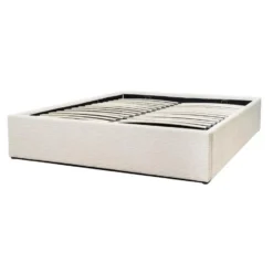 CALICOSY - Opbergbed bekleed met fluweel ROMY - Beige - 170x214x36,5 cm