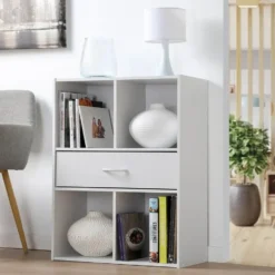 CALICOSY - Opbergplank met 4 compartimenten - 29,5x62x80 cm