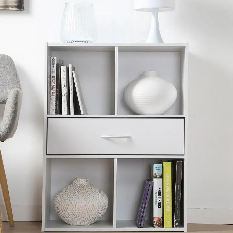 CALICOSY - Opbergplank met 4 compartimenten - 29,5x62x80 cm