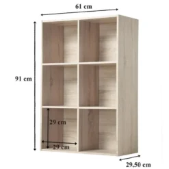 Calicosy - Opbergplank met 6 vakken COMPO - 29.5x61.5x91.5 cm