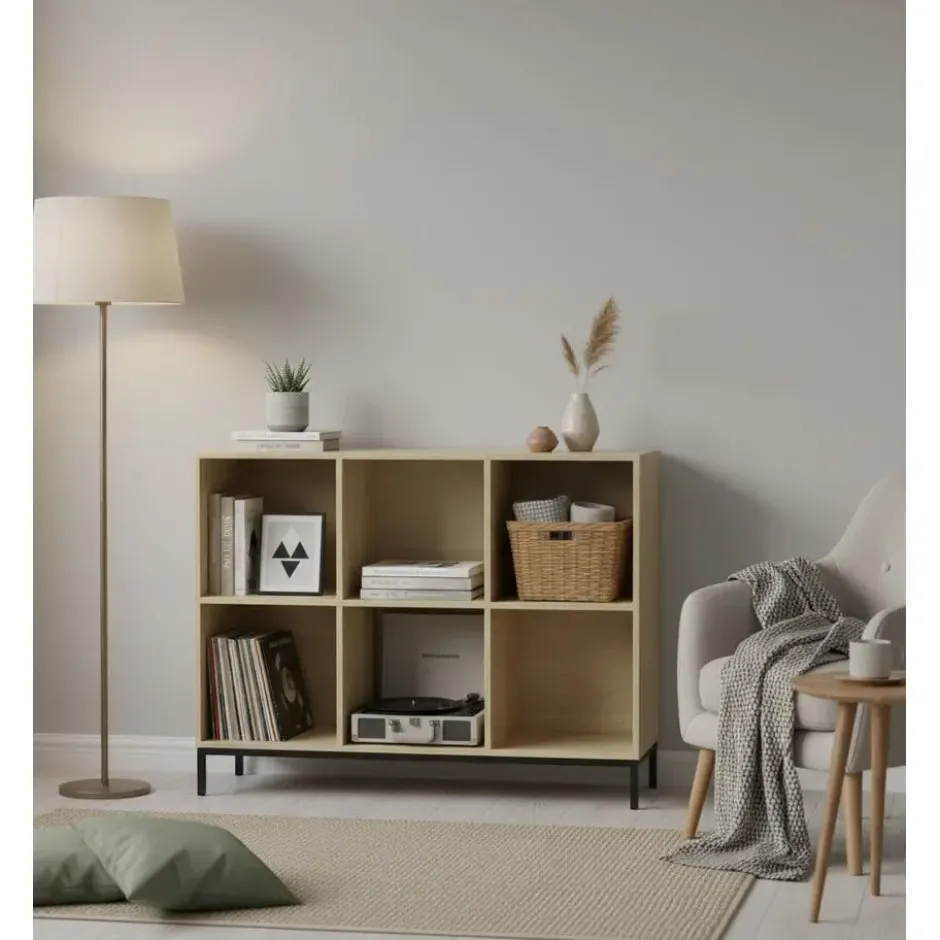 Calicosy - Opbergplank met 6 vakken - 29.8x93.5x72.6 cm