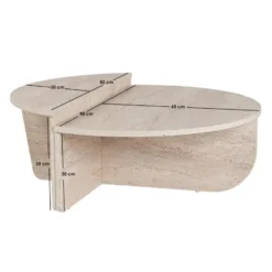 Calicosy - ORION Set van 2 salontafels - Licht hout - 90x90x35 cm