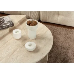 Calicosy - ORION Set van 2 salontafels - Licht hout - 90x90x35 cm