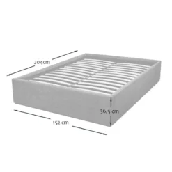 Calicosy - ROMY Opbergbed bekleed - Grijs - 152x204x36,5 cm