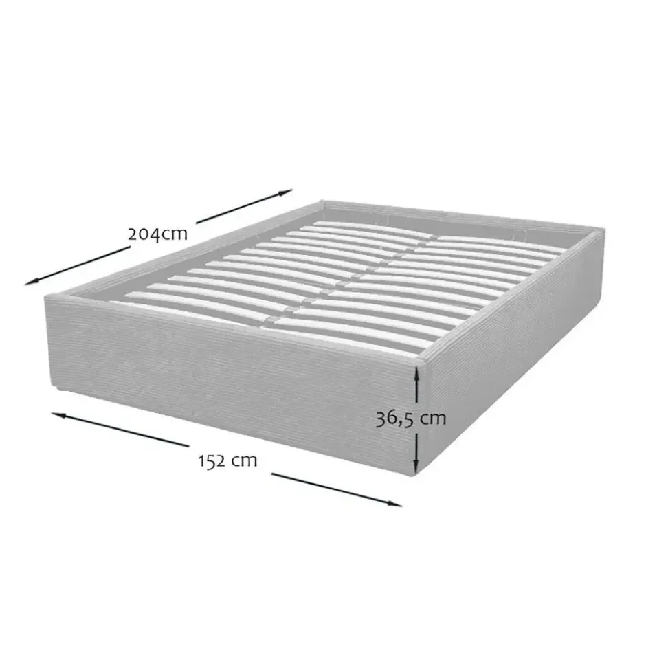 Calicosy - ROMY Opbergbed bekleed - Grijs - 152x204x36,5 cm