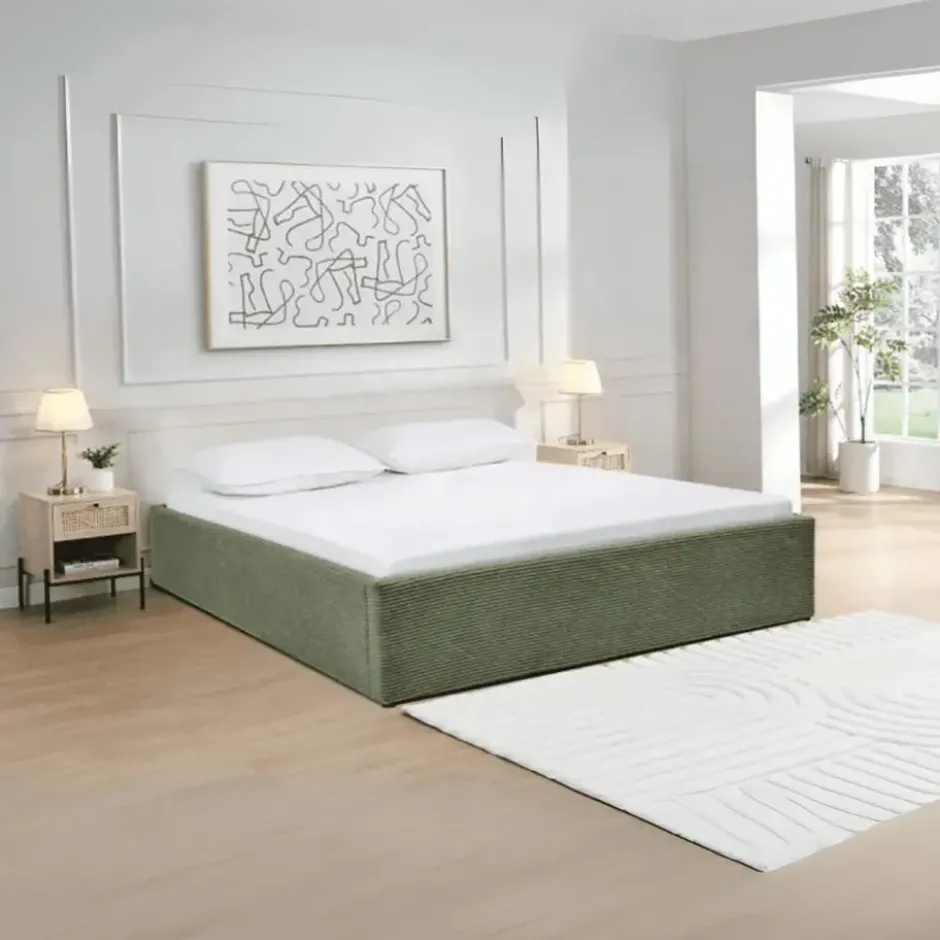 Calicosy - ROMY Opbergbed bekleed - Grijs - 152x204x36,5 cm