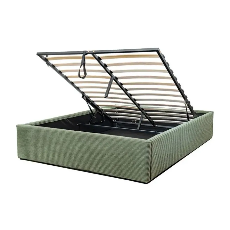 Calicosy - ROMY Opbergbed bekleed - Grijs - 152x204x36,5 cm