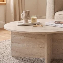 CALICOSY - Salontafel SOLEIL - Beige - 40x90x90 cm