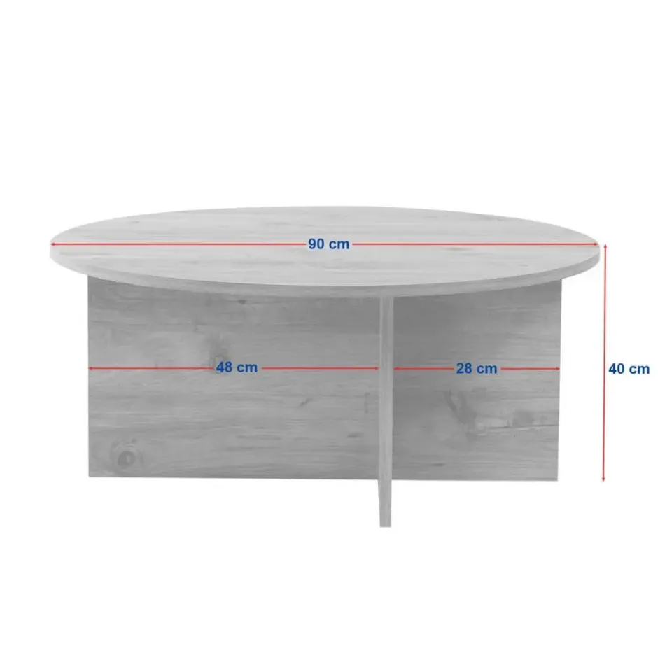 CALICOSY - Salontafel SOLEIL - Beige - 40x90x90 cm