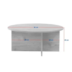 CALICOSY - Salontafel SOLEIL - Bruin - 40x90x90 cm