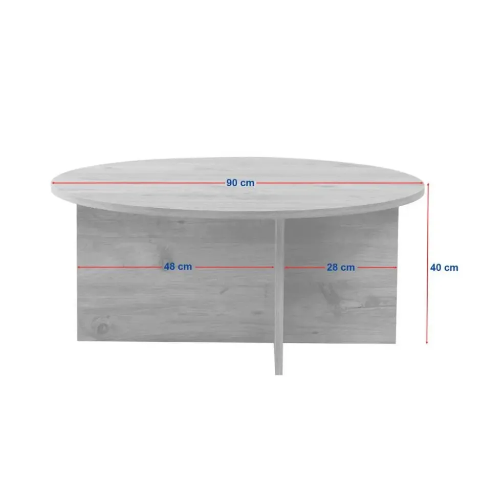 CALICOSY - Salontafel SOLEIL - Bruin - 40x90x90 cm