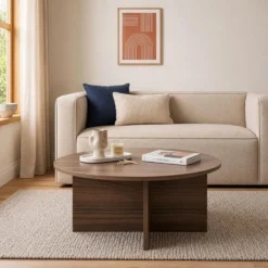 CALICOSY - Salontafel SOLEIL - Bruin - 40x90x90 cm