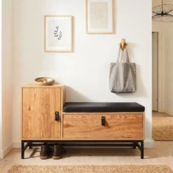 Calicosy - Schoenenbank met 2 opbergvakken - JILL - 38x101x59 cm