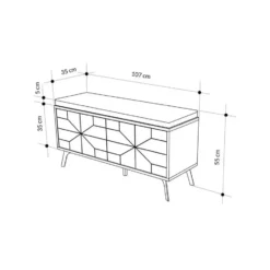 CALICOSY - Schoenenkast DUNE BENCH - 55x107x35 cm