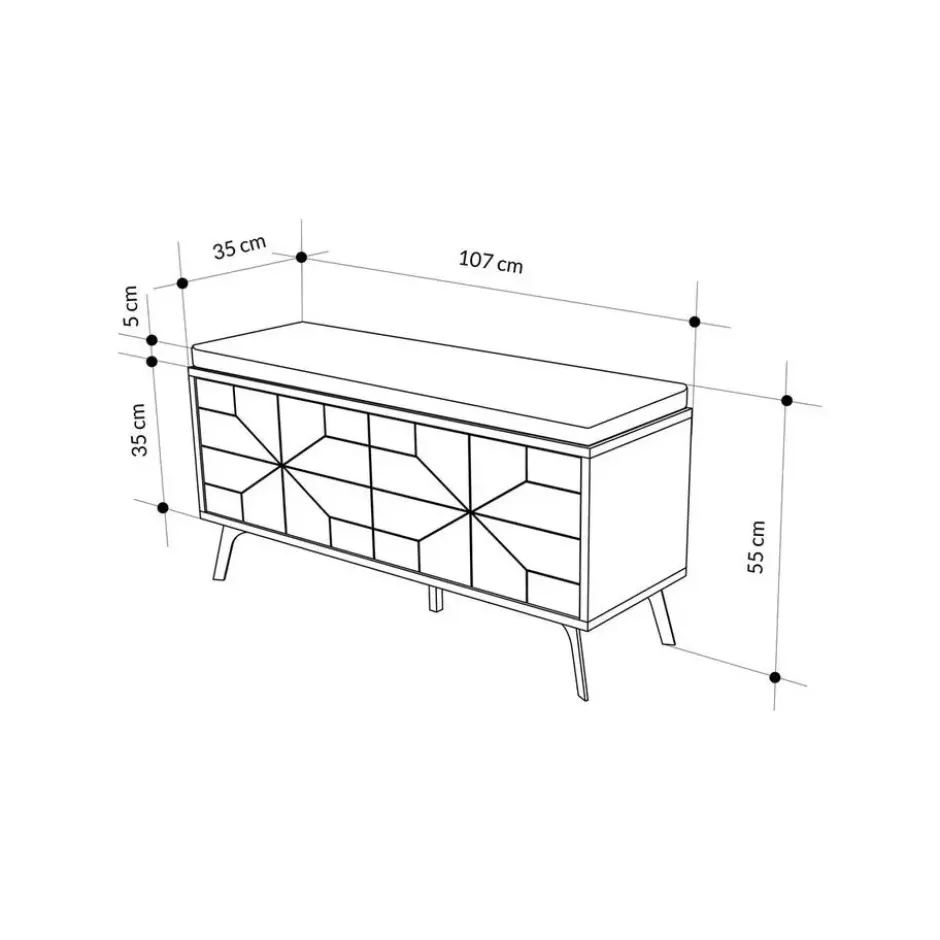 CALICOSY - Schoenenkast DUNE BENCH - 55x107x35 cm
