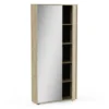 CALICOSY - Schoenenkast en 1 spiegel EBONY - 23,9x82,9x178,4 cm
