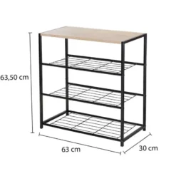 CALICOSY - Schoenenrek LEXIE - Licht hout - 63x63x30 cm