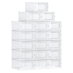 CALICOSY - Set van 18 stapelbare - Wit - 19x35x25,2 cm