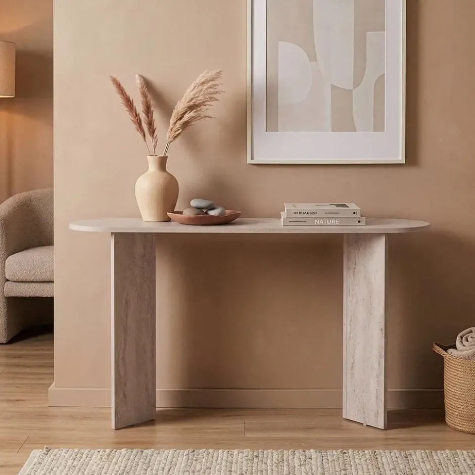 Calicosy - SIRA Design haltafel - Travertijn - 35x150x75 cm