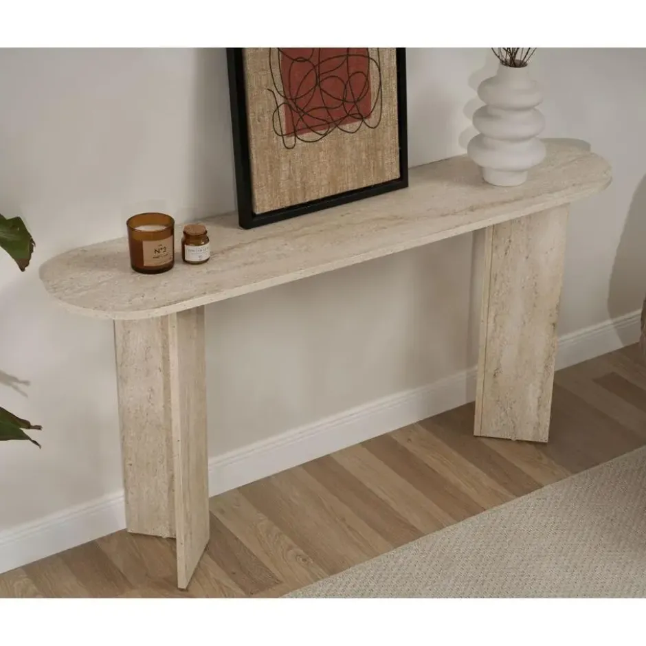 Calicosy - SIRA Design haltafel - Travertijn - 35x150x75 cm