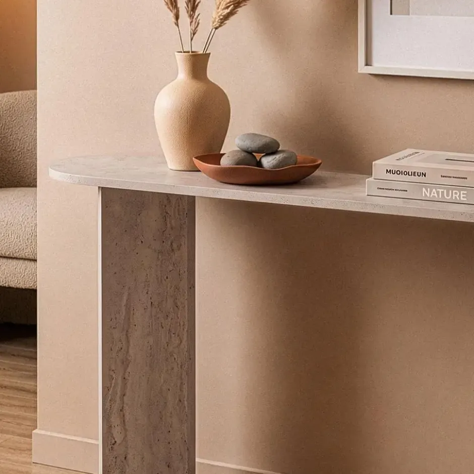 Calicosy - SIRA Design haltafel - Travertijn - 35x150x75 cm