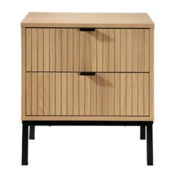 Calicosy - TARA Nachtkastje 2 lades - Licht hout - 29x45x51 cm