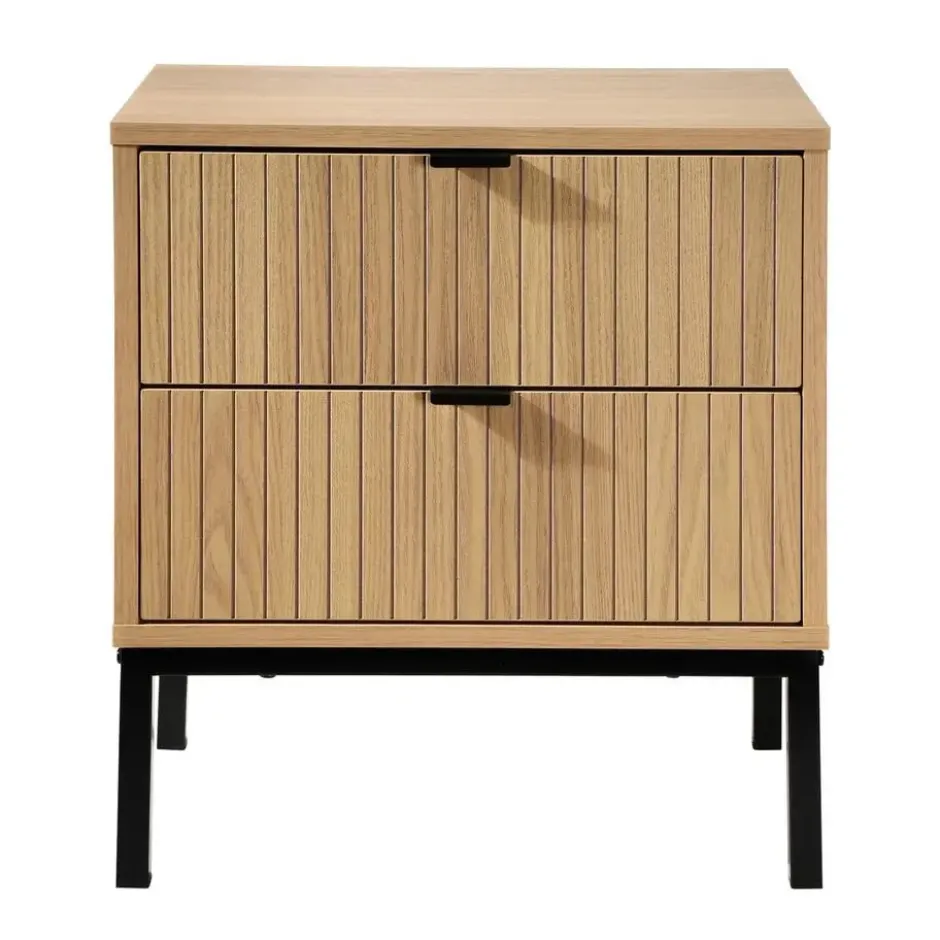 Calicosy - TARA Nachtkastje 2 lades - Licht hout - 29x45x51 cm
